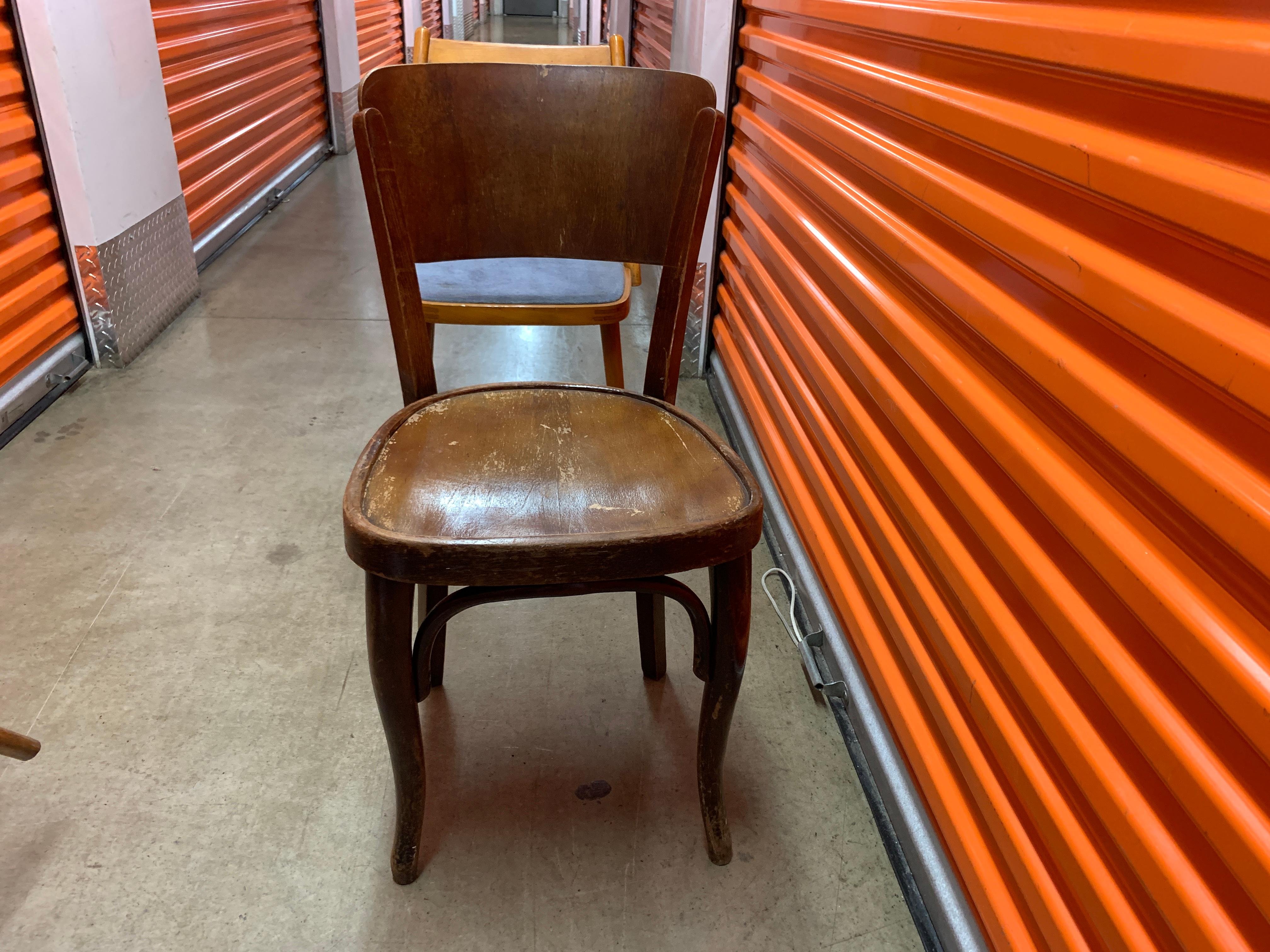 A wonderfully rich colored vintage French dining chair, perfect for a vanity chair or entryway.