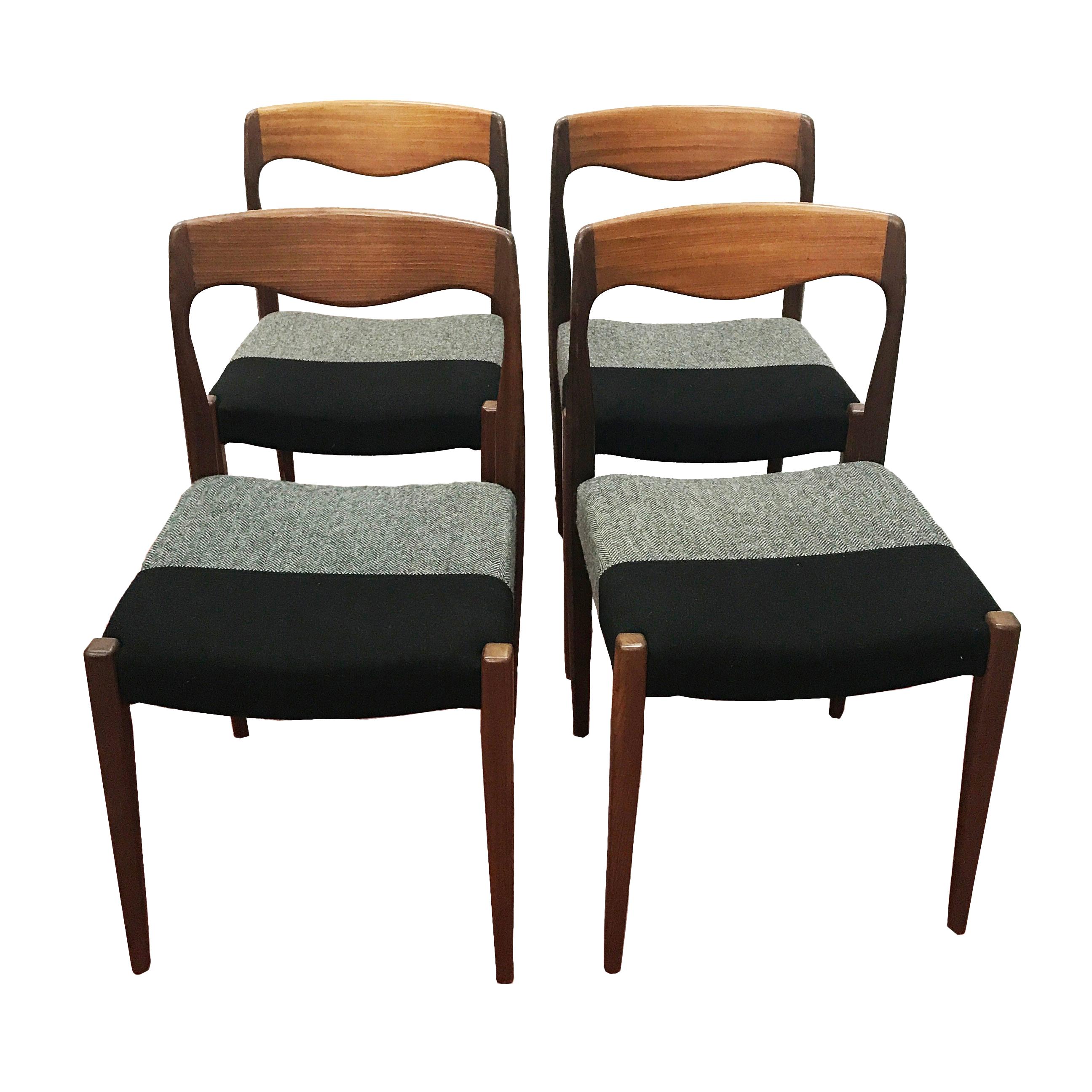 Vintage French Dining Chairs, 1960s, Set of 4 For Sale