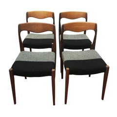 Vintage French Dining Chairs, 1960s, Set of 4