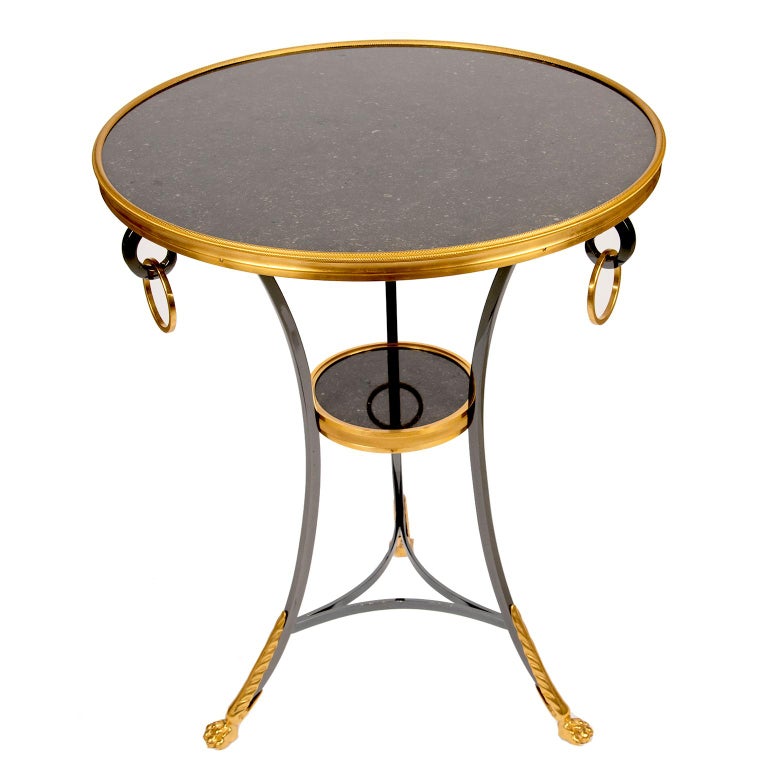 Bronzed Vintage French Directoire Guéridon Occasional Table For Sale