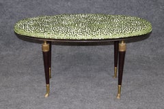 Vintage French Directoire Jansen Style Mahogany and Brass Claw Foot Tufted Bench