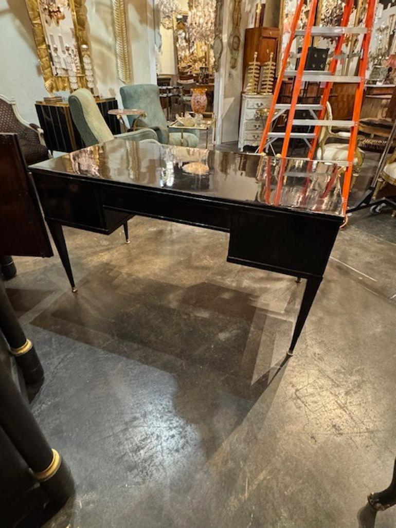 Bureau Vintage Français Directoire laqué noir en vente 1
