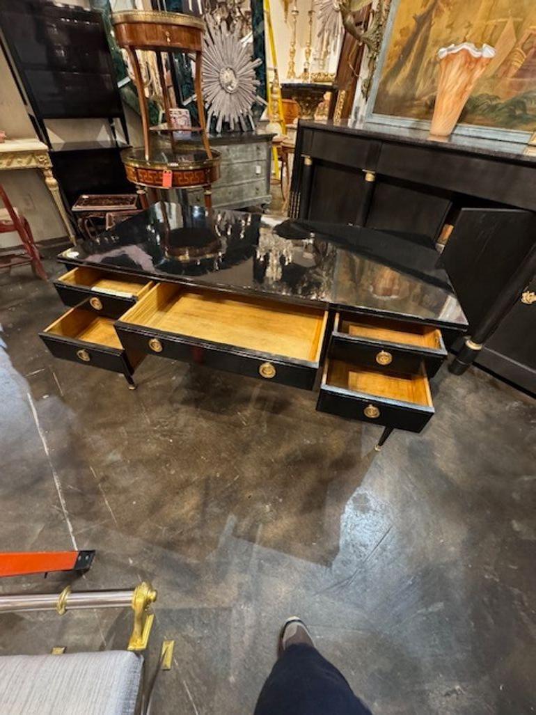 Bureau Vintage Français Directoire laqué noir en vente 4