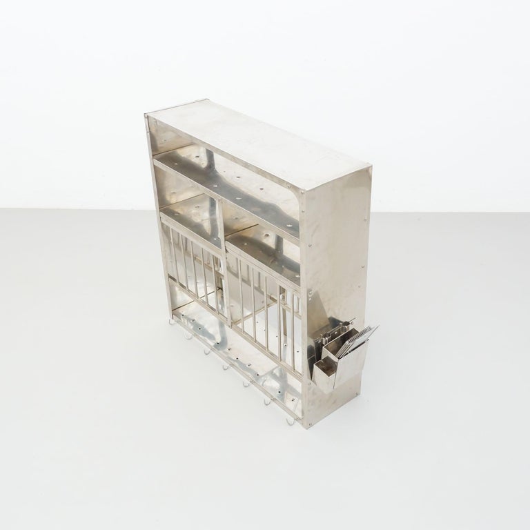 Vintage French Dish Rack Cabinet in Metal, circa 1990 For Sale at 1stDibs