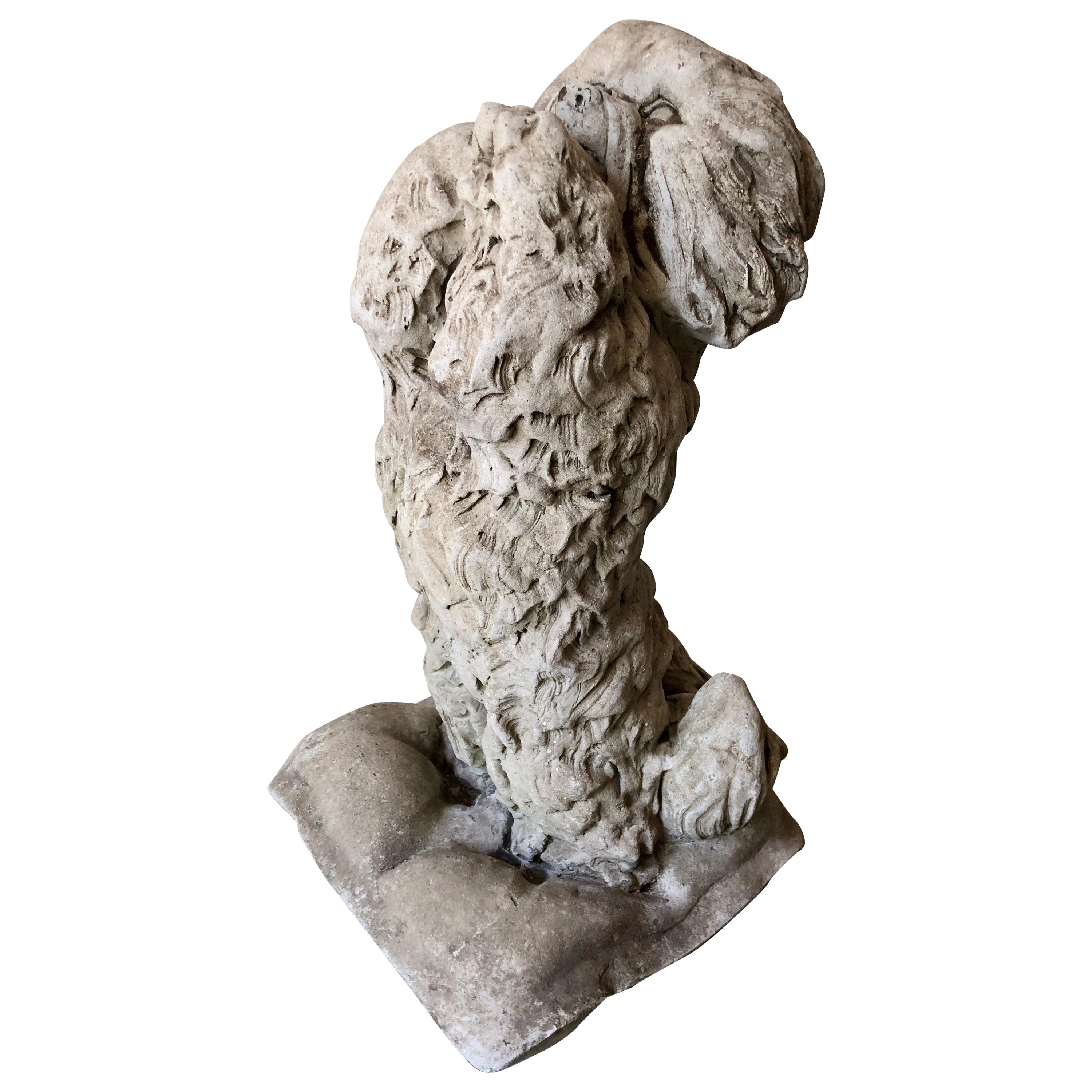 Vintage French Dog Statue For Sale