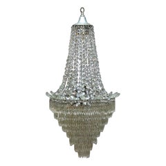 Vintage French Draped Crystal Tiered Wedding Cake 15-Light Chandelier