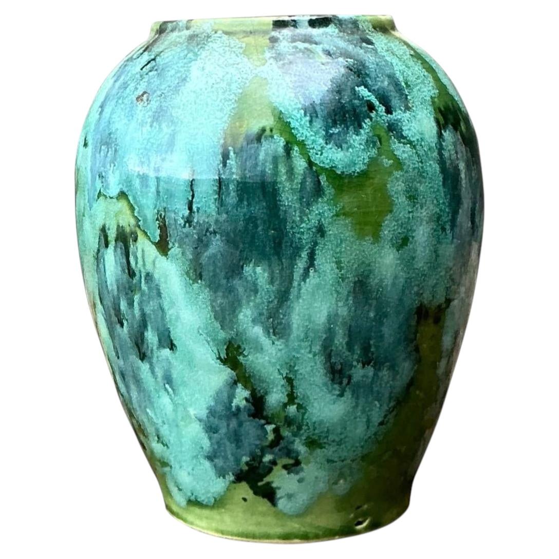 Vintage French Drip Glaze Vase