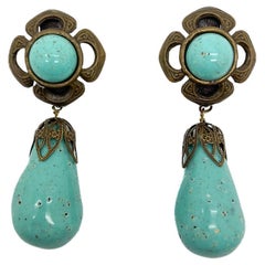 Boucles d'oreilles en forme d'œuf de canard vintage français 1960s