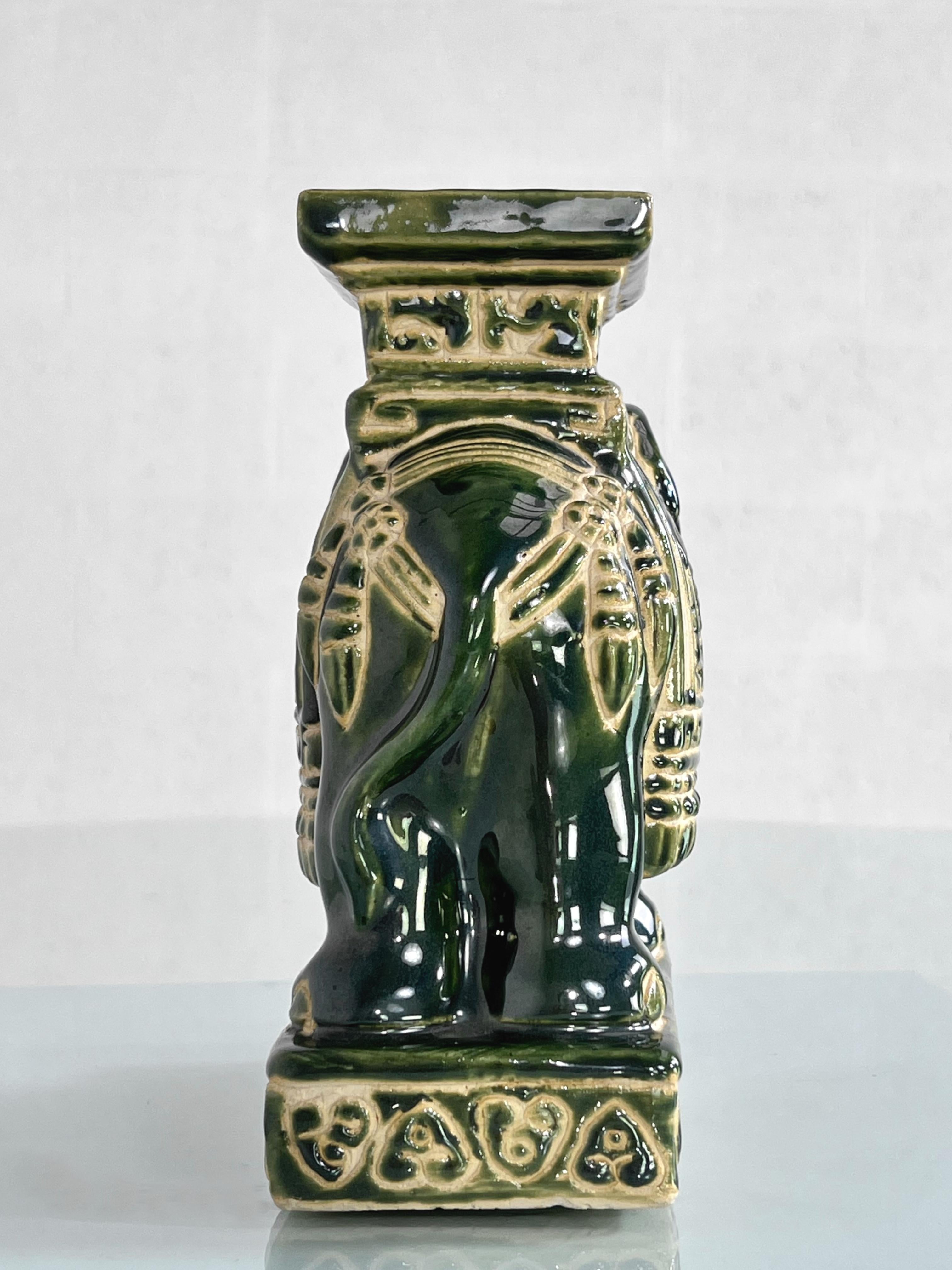 Vintage French Elephant Ceramic Sculpture For Sale 2