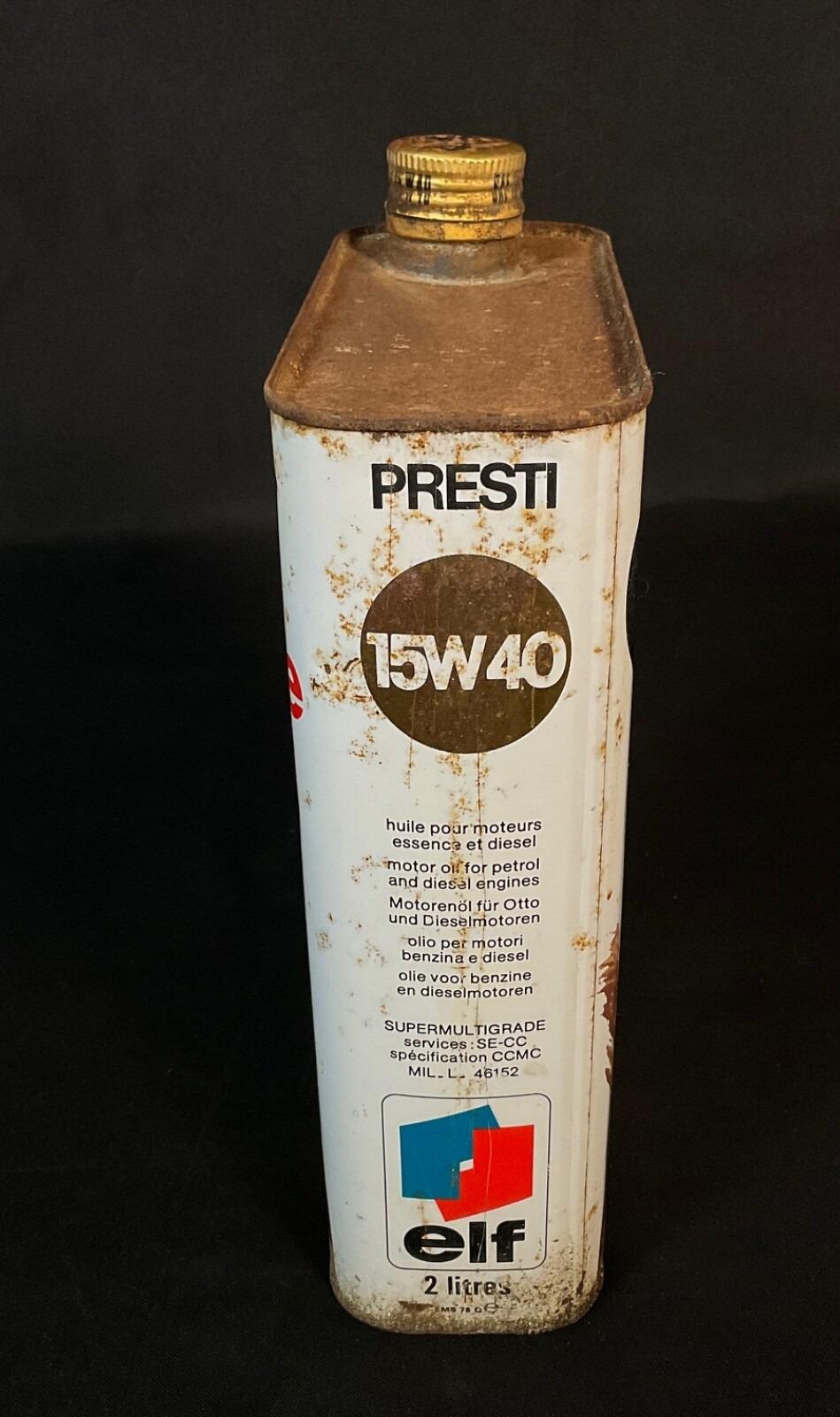 Vintage French ELF 15W40 Oil Can, 1970s - 2Y601 For Sale 2