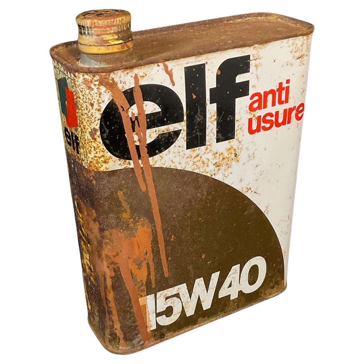 Vintage French ELF 15W40 Oil Can, 1970s - 2Y601 For Sale