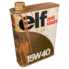 Vintage French ELF 15W40 Oil Can, 1970s - 2Y601