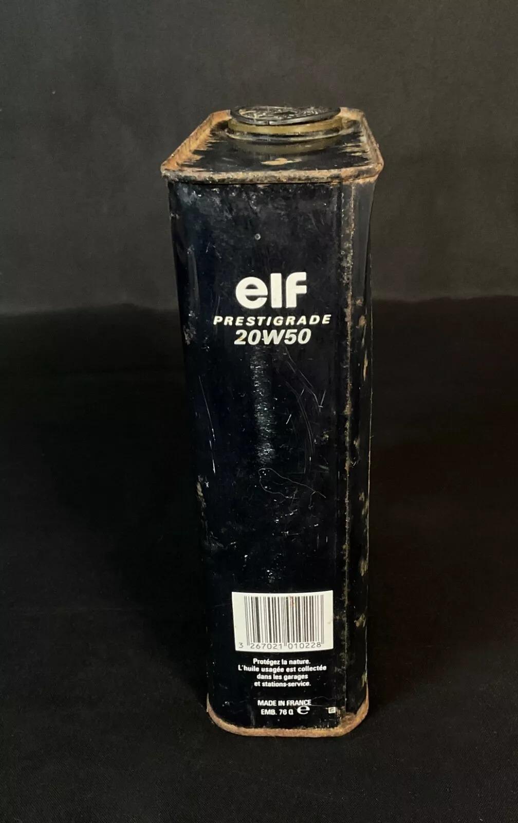 Vintage French ELF 20W50 Prestigrade Oil Can, Circa 1970s - 2Y598 In Good Condition For Sale In Bordeaux, FR