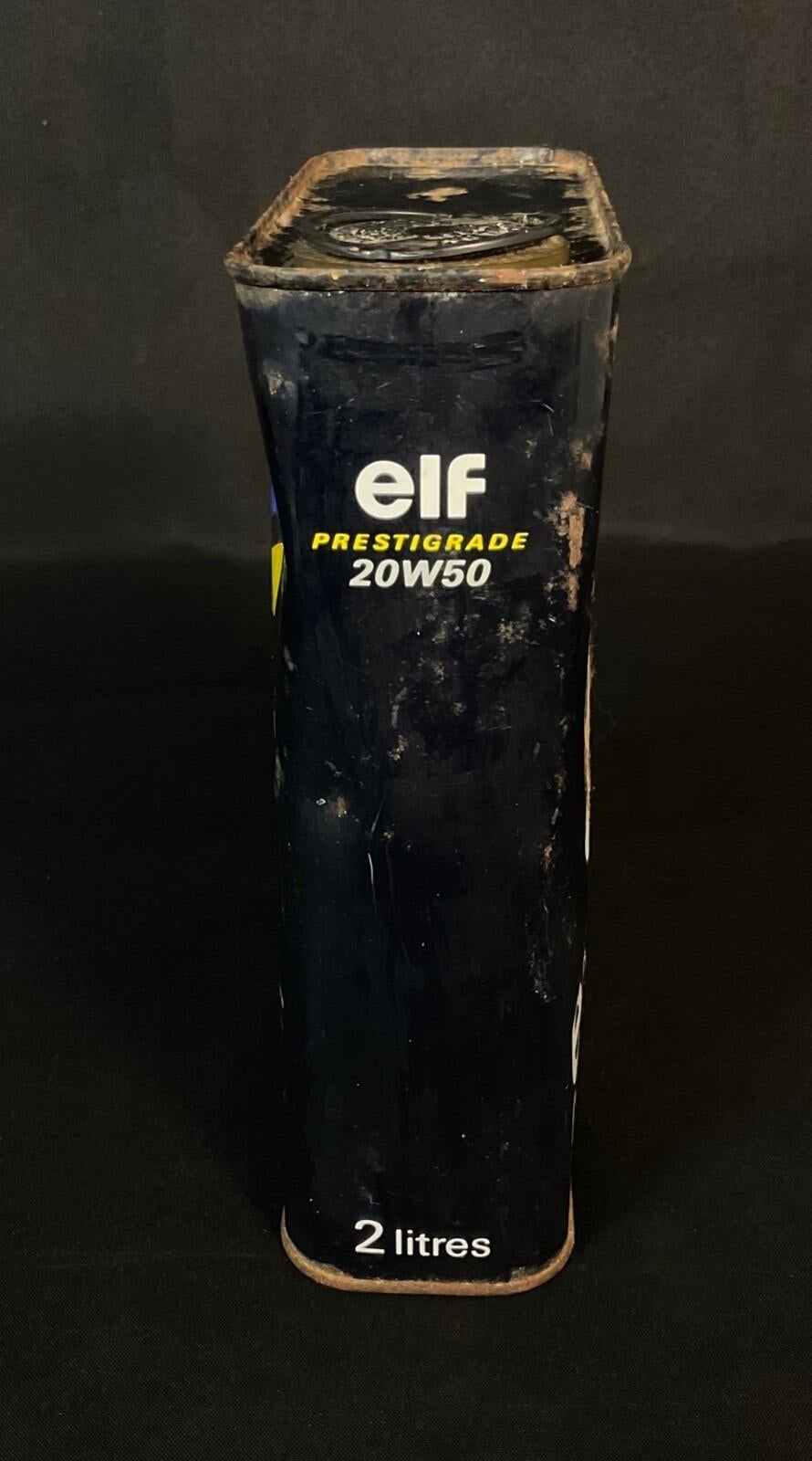 Vintage French ELF 20W50 Prestigrade Oil Can, Circa 1970s - 2Y598 For Sale 2