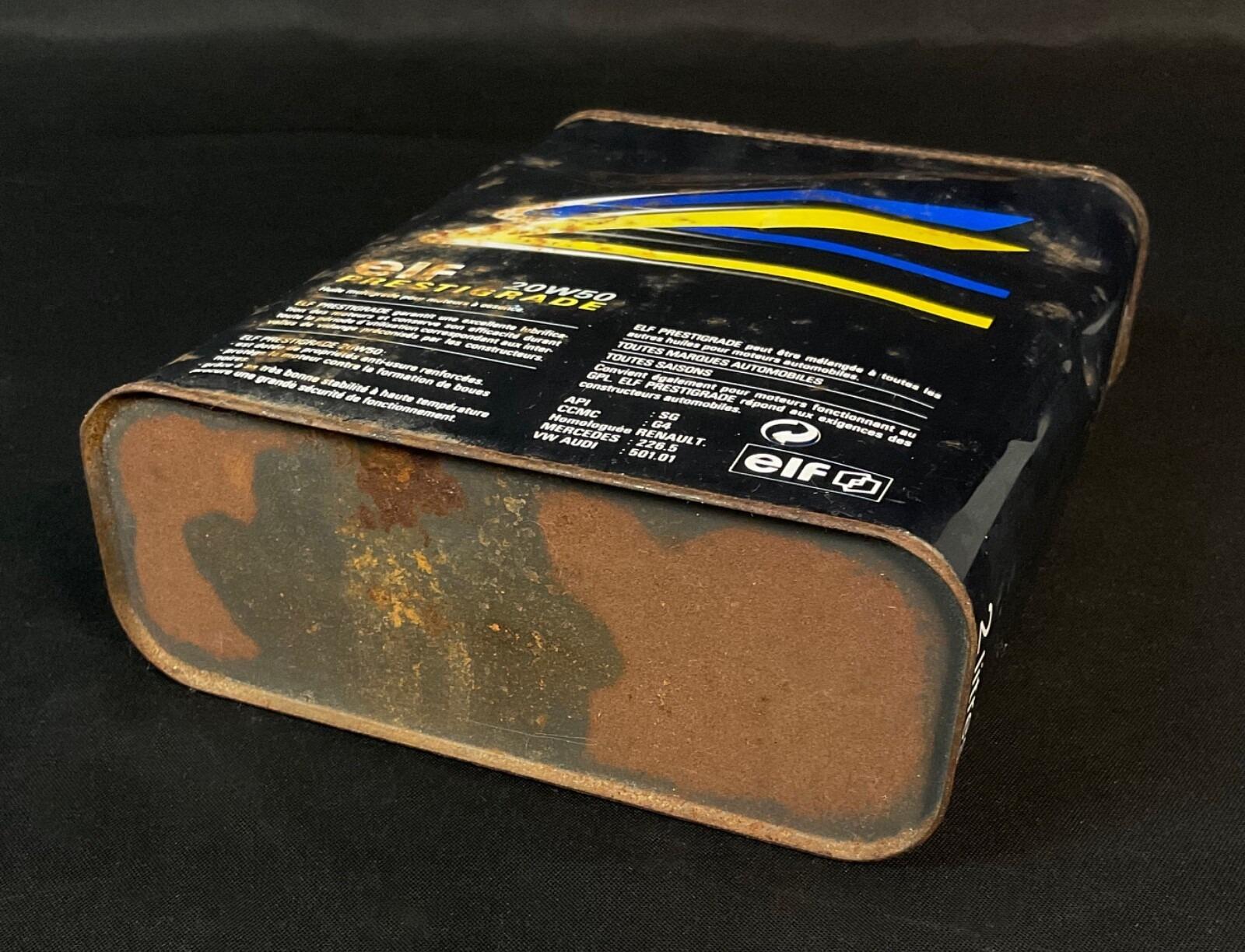 Vintage French ELF 20W50 Prestigrade Oil Can, Circa 1970s - 2Y598 For Sale 3