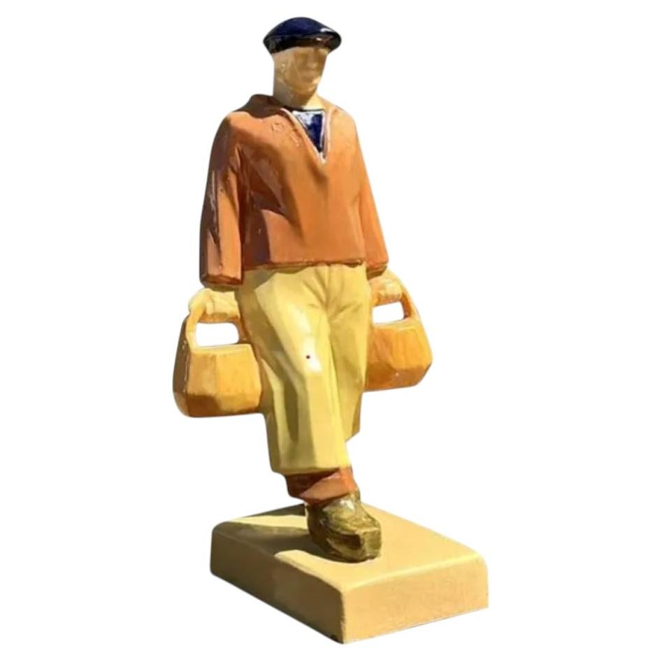 Vintage French Emile Just Bachelet for Henriot Ceramic Fisherman