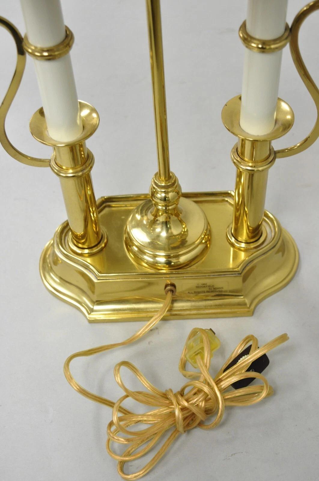 Vintage French Empire Brass Candlestick Tole Metal Bouillotte Desk Table Lamp en vente 4