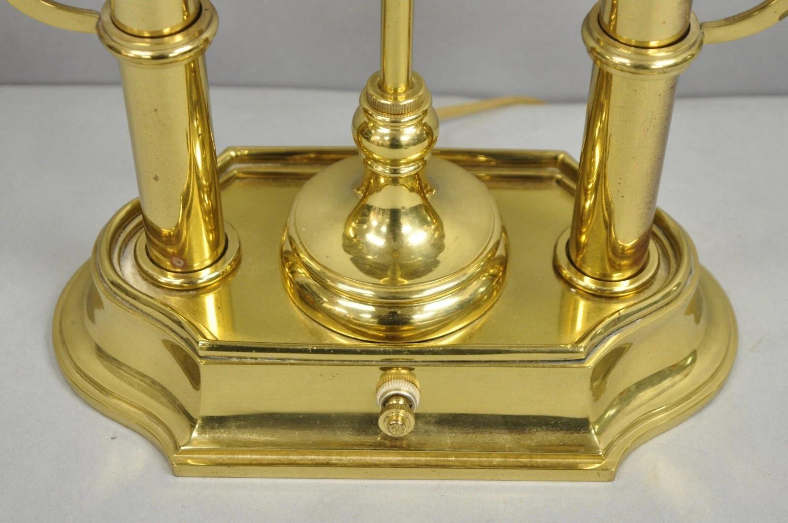 Vintage French Empire Brass Candlestick Tole Metal Bouillotte Desk Table Lamp en vente 1