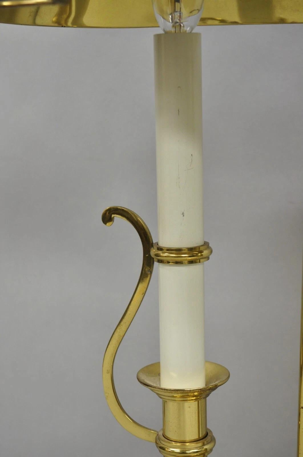 Vintage French Empire Brass Candlestick Tole Metal Bouillotte Desk Table Lamp en vente 3
