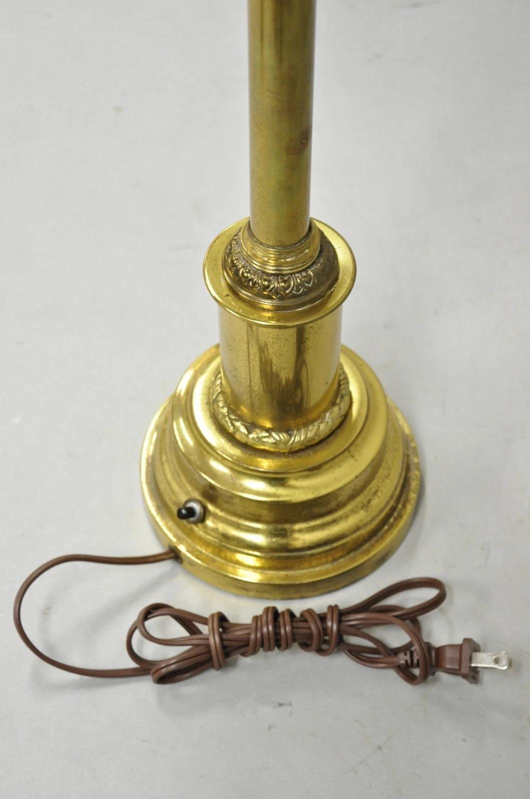 Vintage French Empire Brass Metal Bouillotte Desk Table Lamp w/ Spartan Helmet For Sale 6