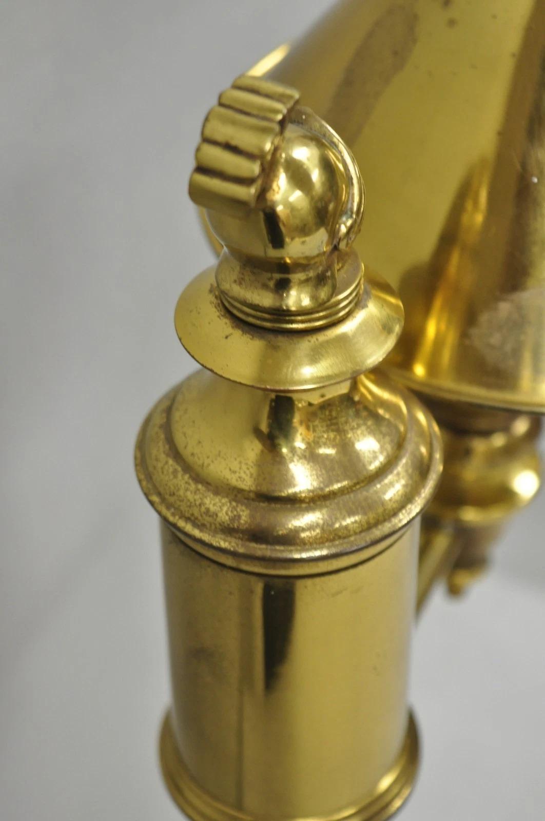 Vintage French Empire Brass Metal Bouillotte Desk Table Lamp w/ Spartan Helmet For Sale 7