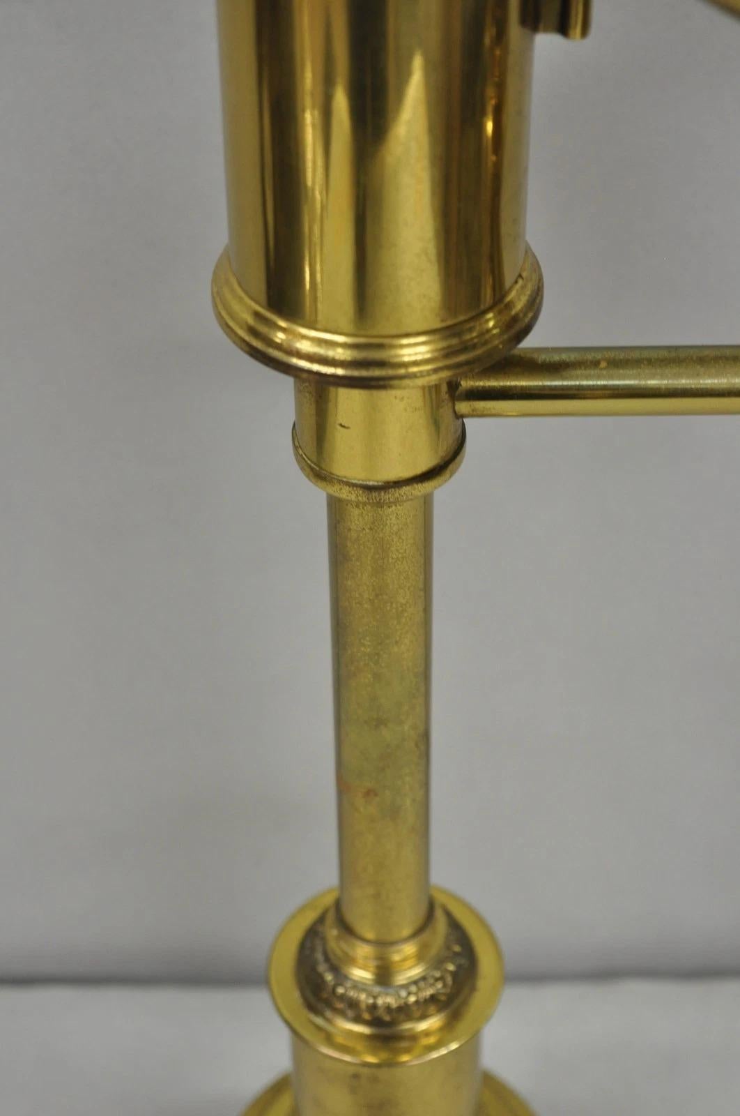 20th Century Vintage French Empire Brass Metal Bouillotte Desk Table Lamp w/ Spartan Helmet For Sale