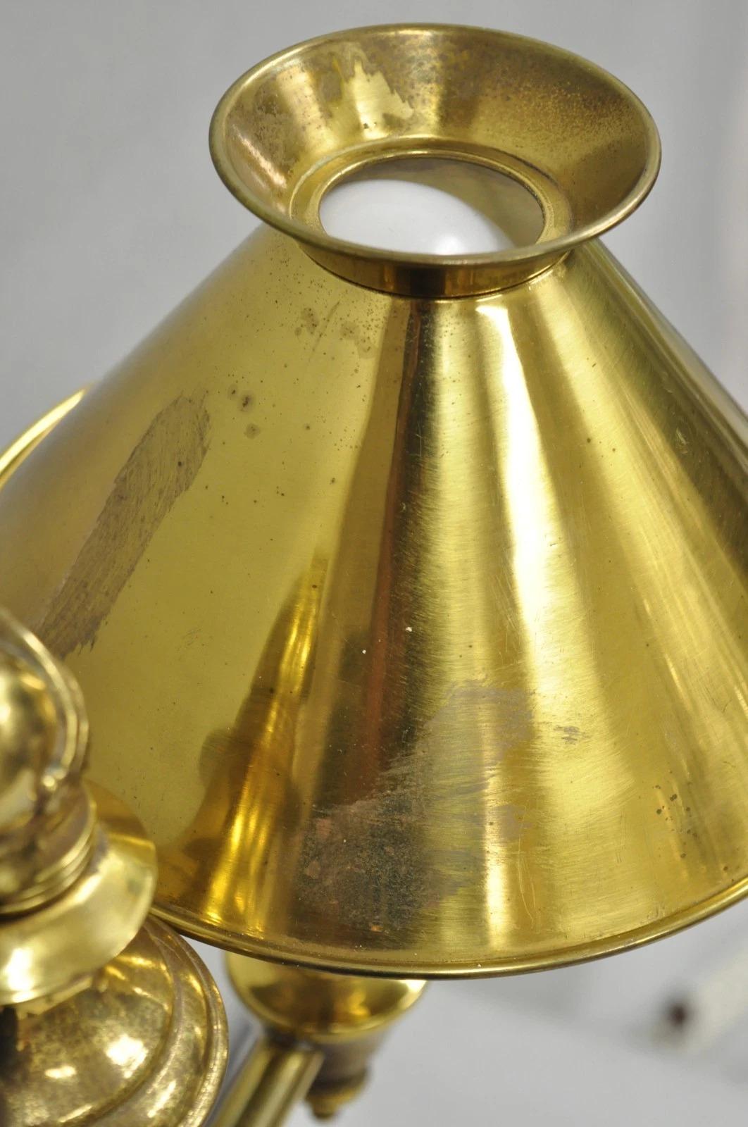 Vintage French Empire Brass Metal Bouillotte Desk Table Lamp w/ Spartan Helmet For Sale 2