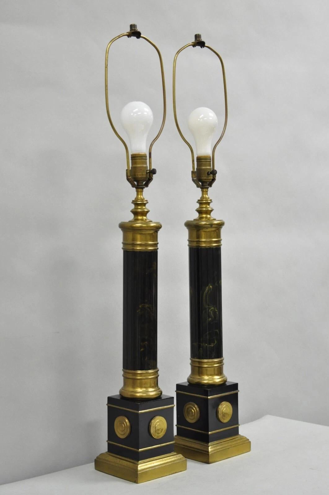 Lámparas de Sobremesa de Columna de Celuloide 