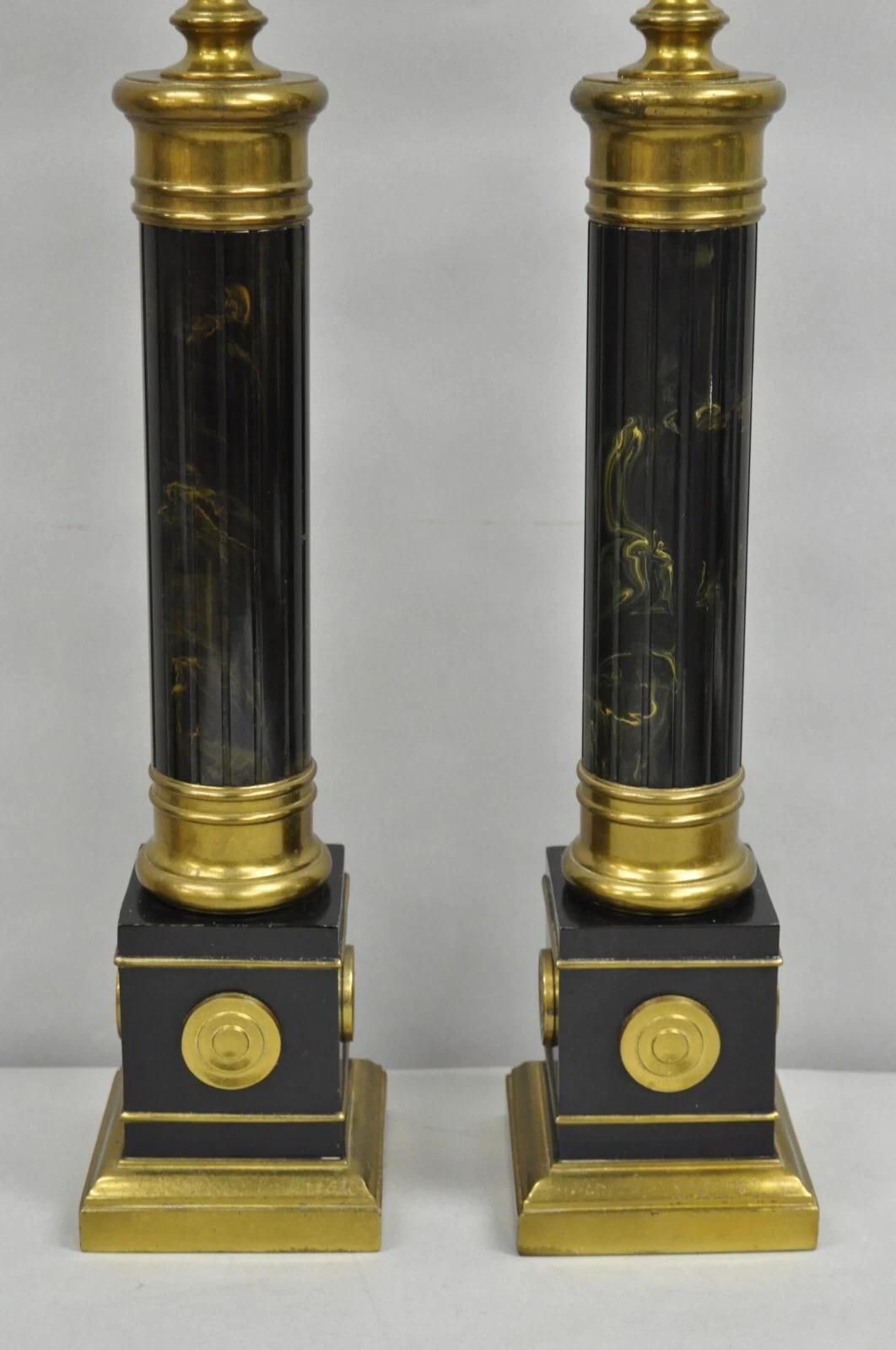 Lámparas de Sobremesa de Columna de Celuloide 
