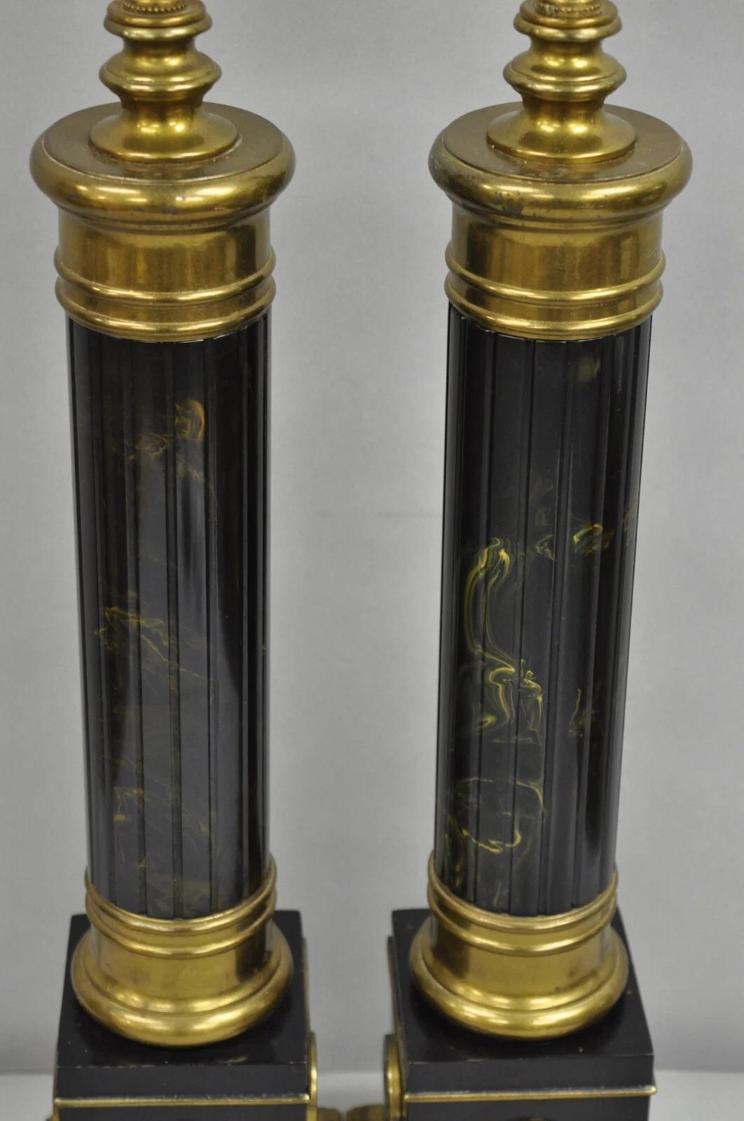 Lámparas de Sobremesa de Columna de Celuloide 