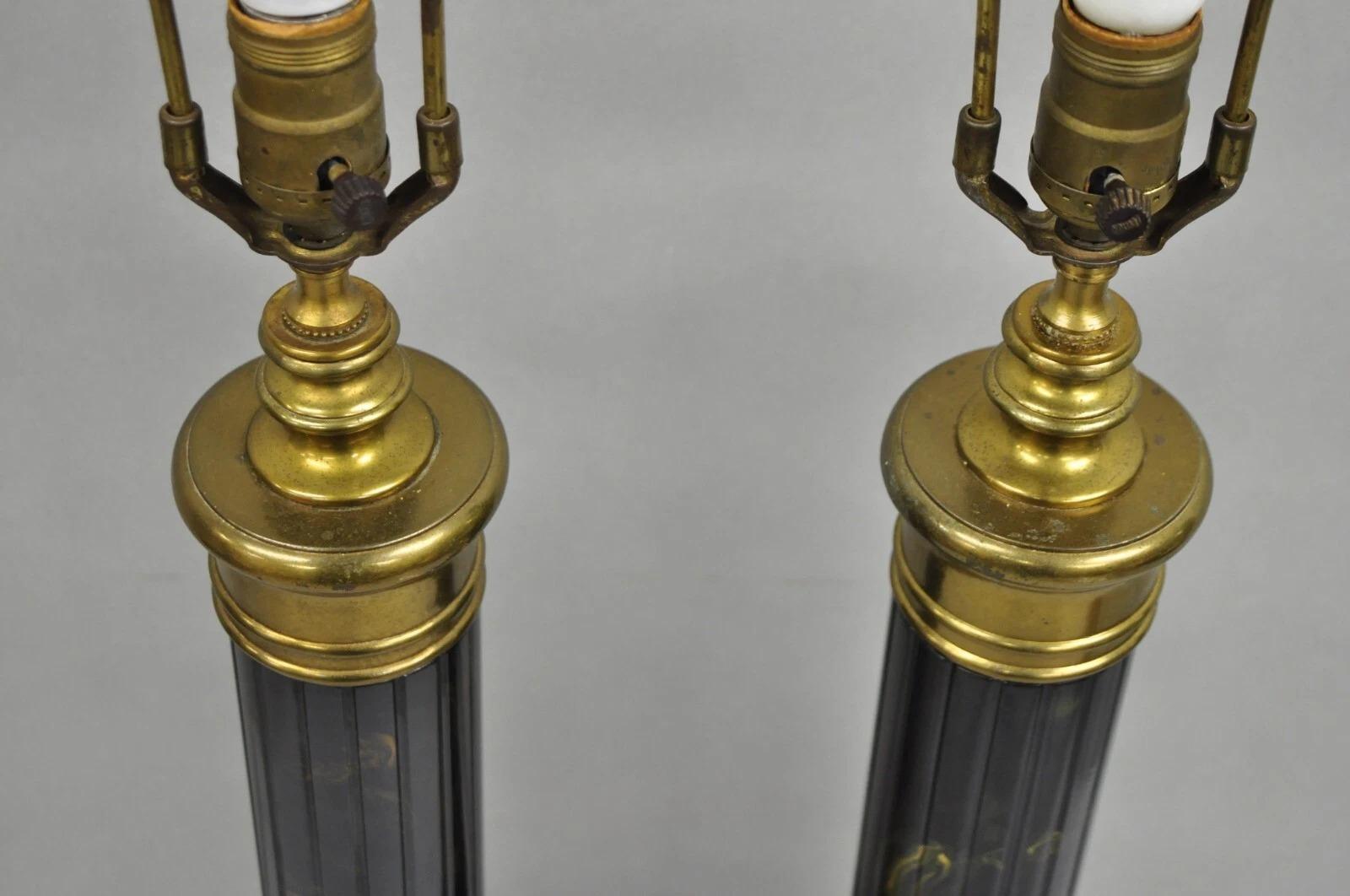 Lámparas de Sobremesa de Columna de Celuloide 