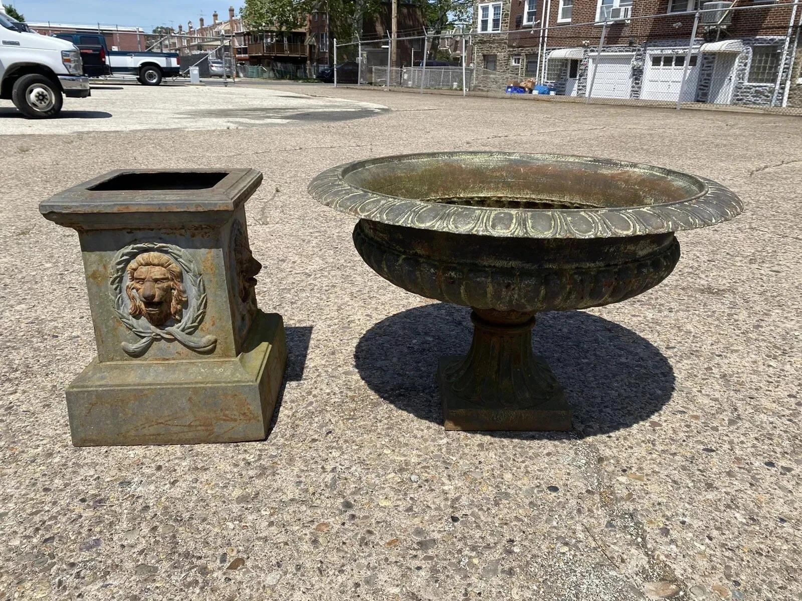 Please message us with your zip code to request a more reasonable domestic U.S. shipping quote.

Vintage French Empire Neoclassical Style Large Cast Iron 42