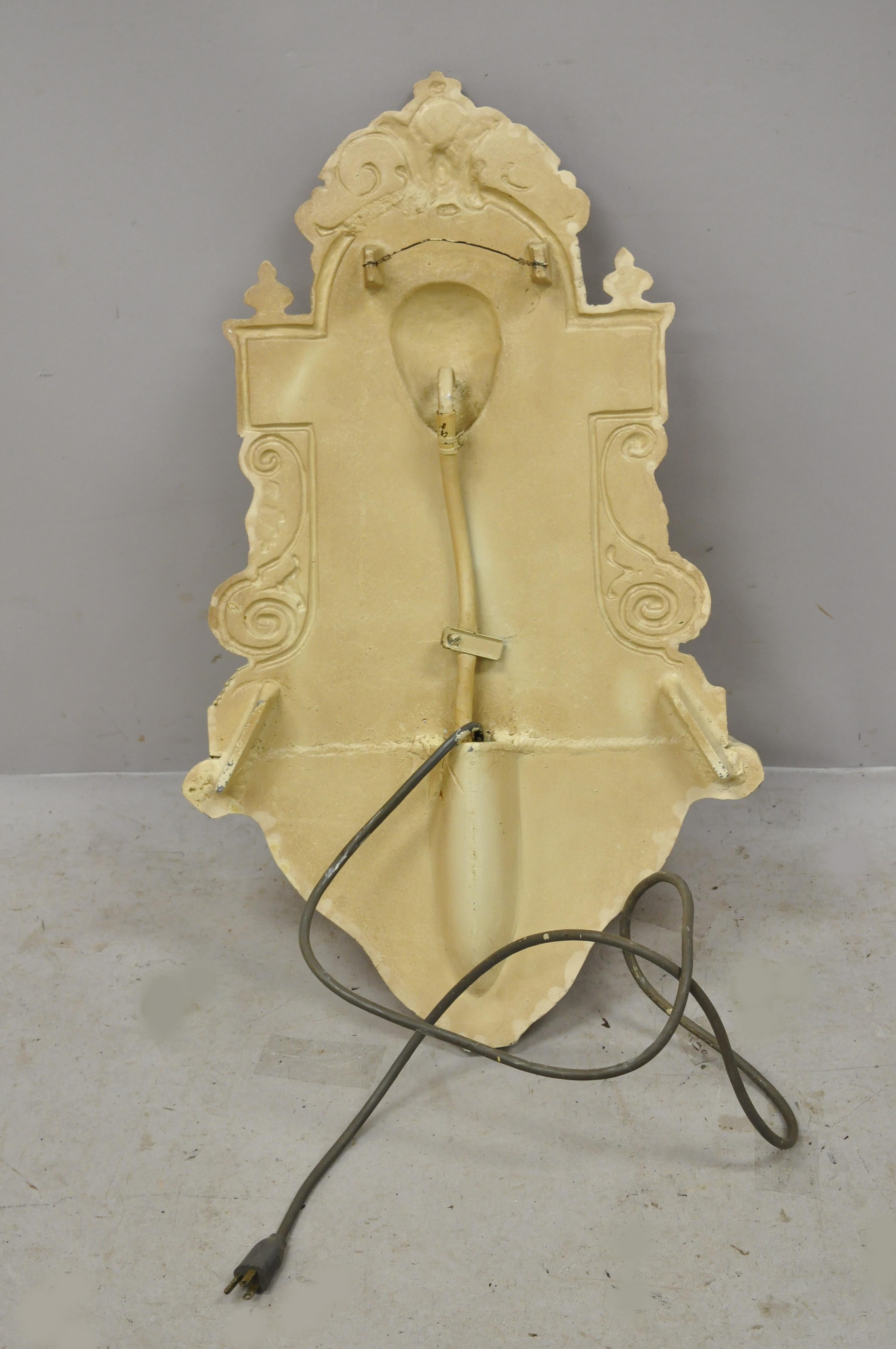 Vintage French Empire Lion Tiger Cast Iron Garden Water Fountain with Pump 4
