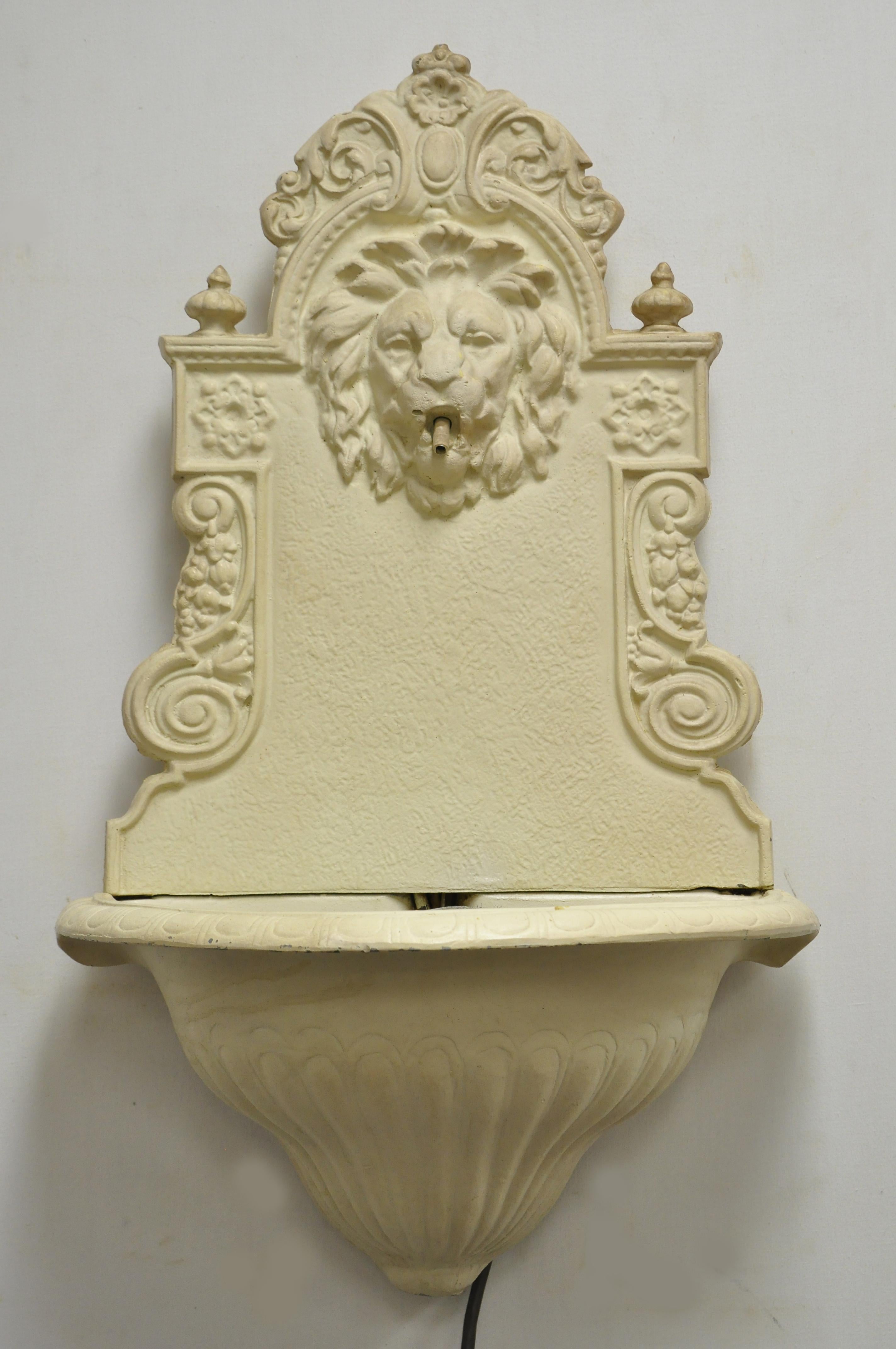 Vintage French Empire Lion Tiger Cast Iron Garden Water Fountain with Pump 5