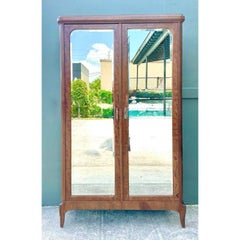 Vintage French Empire Mahogany Mirrored Armoire