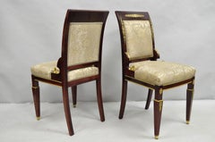 Vintage French Empire Mahogany Side Chairs with Bronze "Sphinx" Ormolu - a Pair