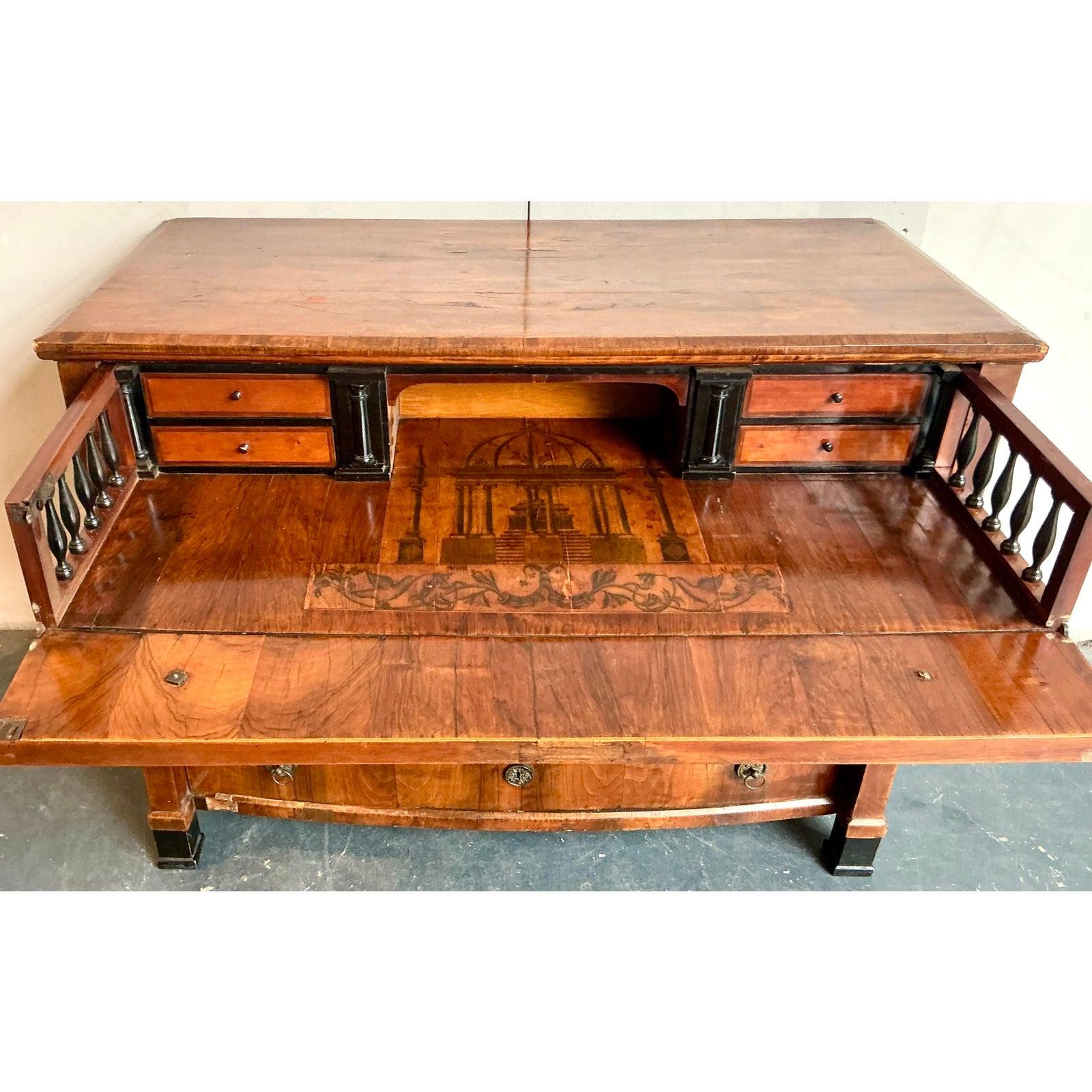 Francese Secretaire francese impero intarsiato d'epoca in vendita
