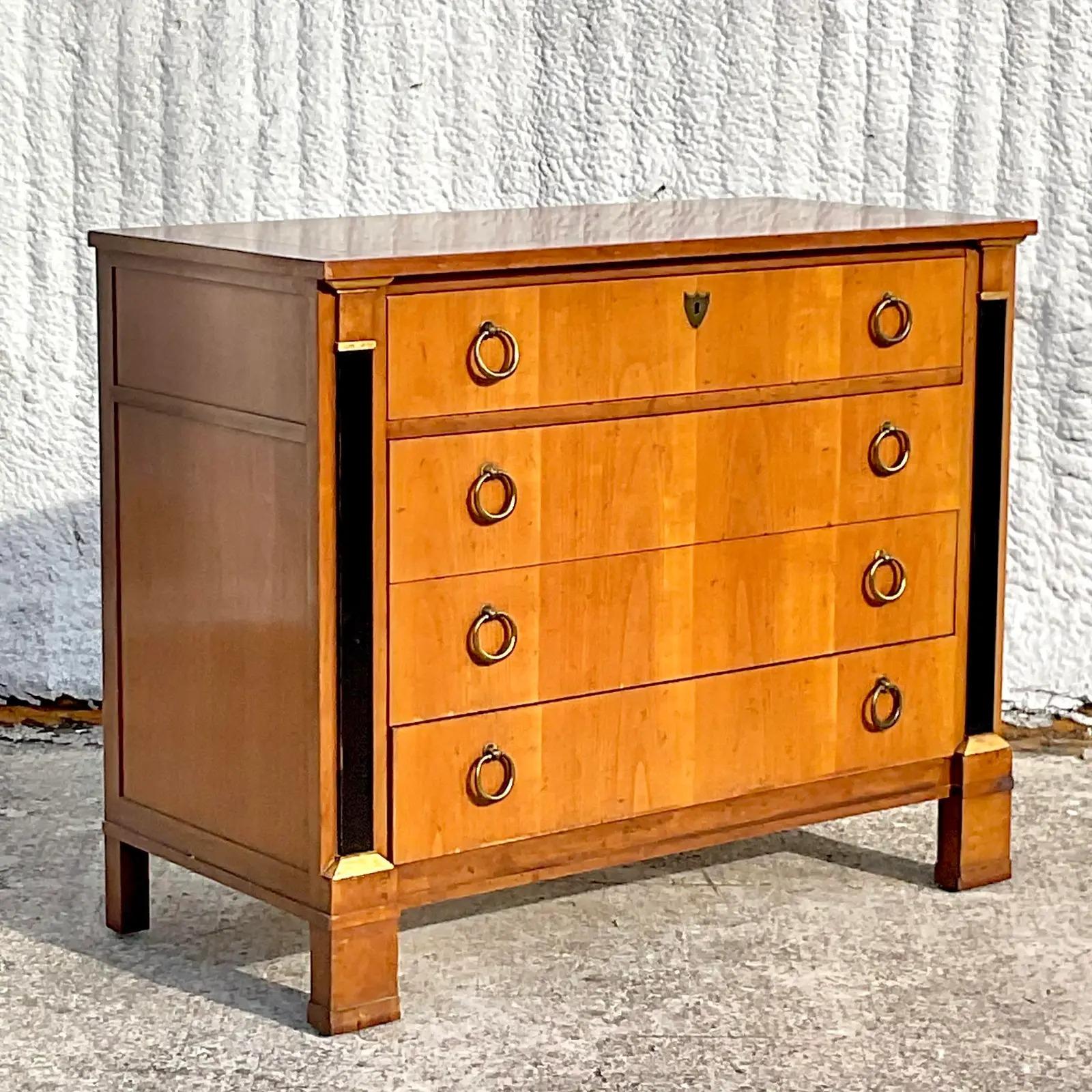 Vintage French Empire Neoclassical Baker Furniture Chest of Drawers In Good Condition In west palm beach, FL
