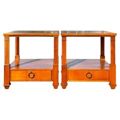 Retro French Empire Neoclassical Baker Furniture Nightstands, a Pair