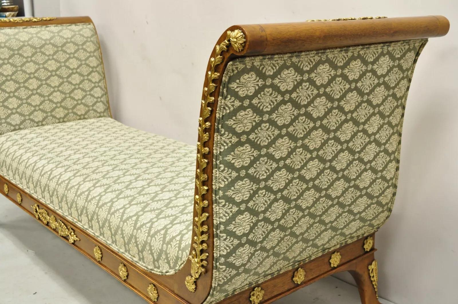 Vintage French Empire Neoclassical Style Recamier Daybed Chaise Lounge Sofa 4