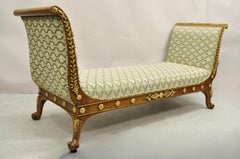 Vintage French Empire Neoclassical Style Recamier Daybed Chaise Lounge Sofa