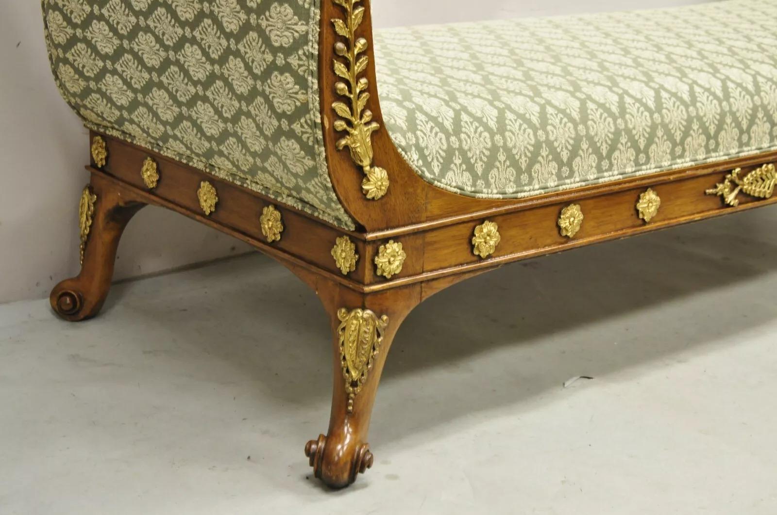 Vintage French Empire Neoclassical Style Recamier Daybed Chaise Lounge Sofa In Good Condition In Philadelphia, PA