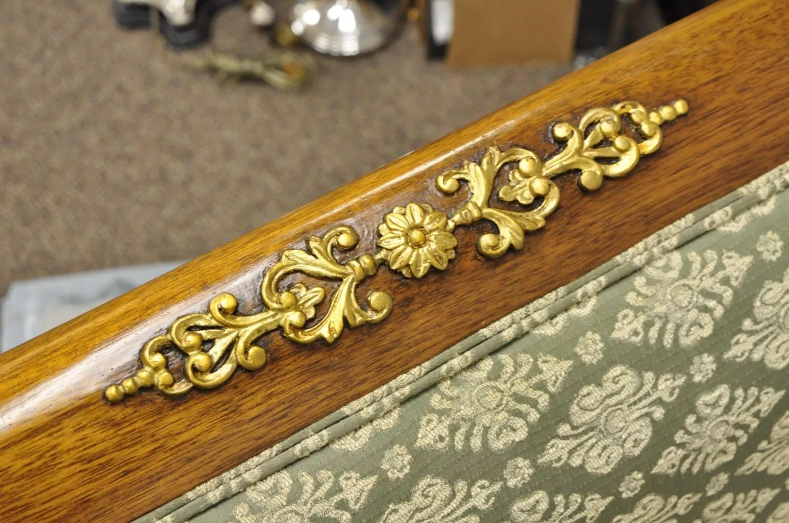 Fabric Vintage French Empire Neoclassical Style Recamier Daybed Chaise Lounge Sofa