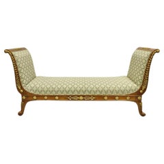 Vintage French Empire Neoclassical Style Recamier Daybed Chaise Lounge Sofa