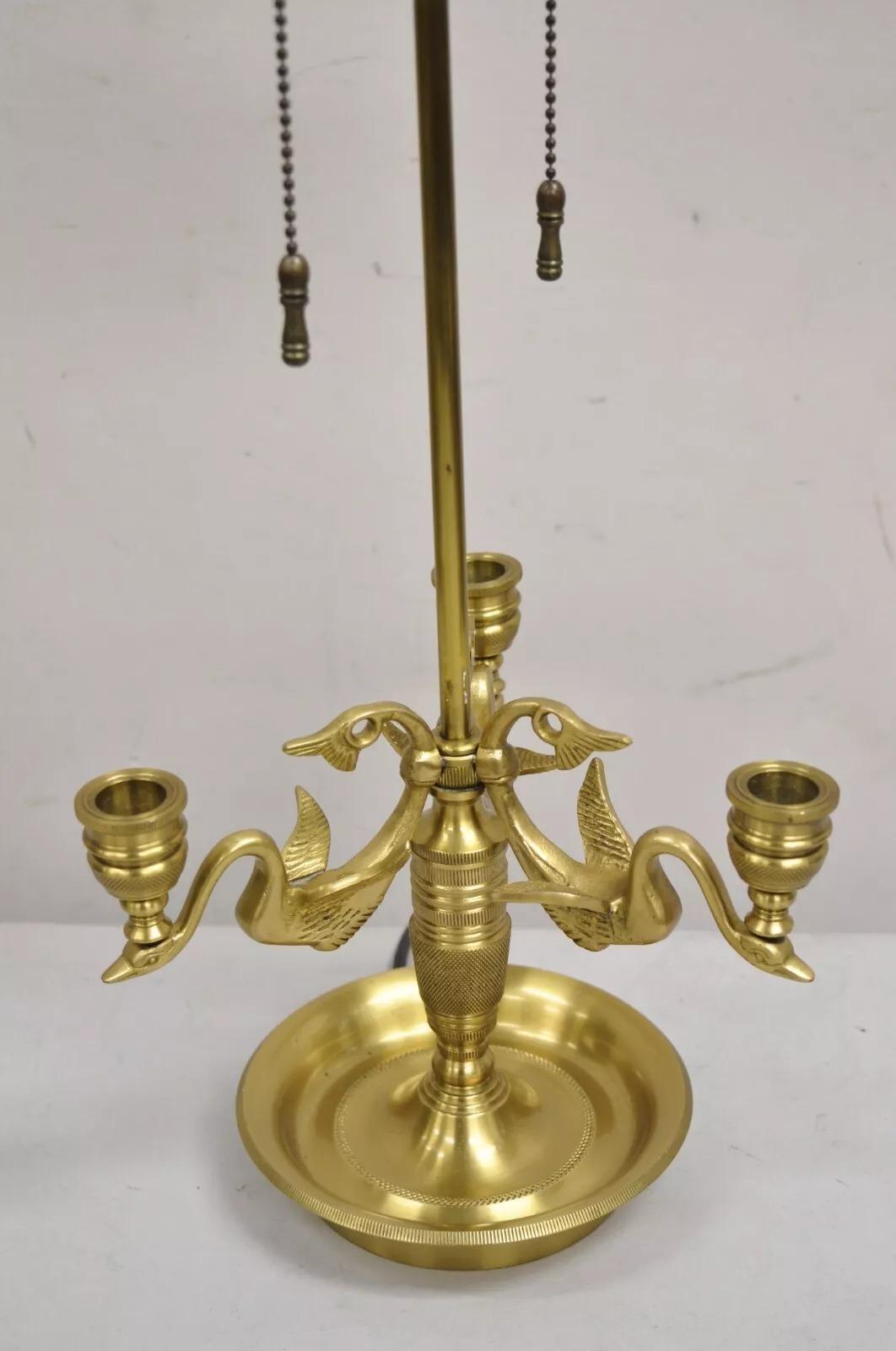 Lampada da scrivania a triplo candelabro Bouillotte in stile Impero Regency francese vintage in vendita 3