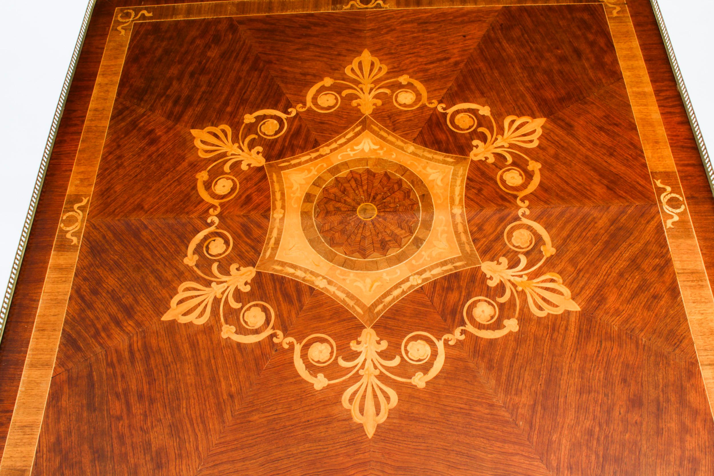 Marquetry Vintage French Empire Revival Coffee Table 20th Century