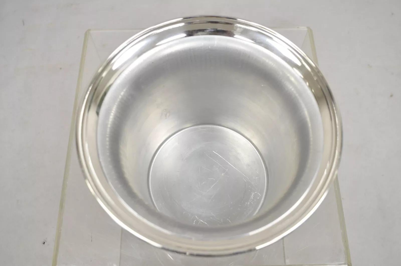 20th Century Vintage French Empire Silver Plated Champagne Chiller Ice Bucket w/ Lion Heads For Sale