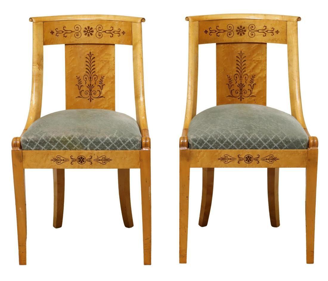 Empire Revival Vintage French Empire Style Dining Chairs, Set of 6
