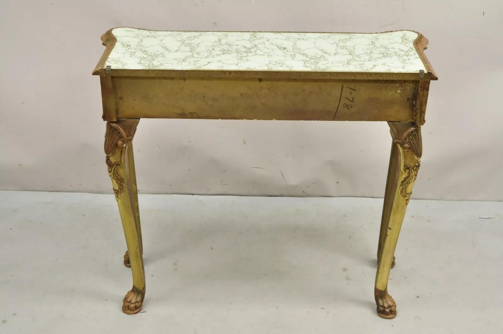 Vintage Französisch Empire-Stil Distressed Gold Giltwood Halle Tisch Konsole im Zustand „Gut“ im Angebot in Philadelphia, PA