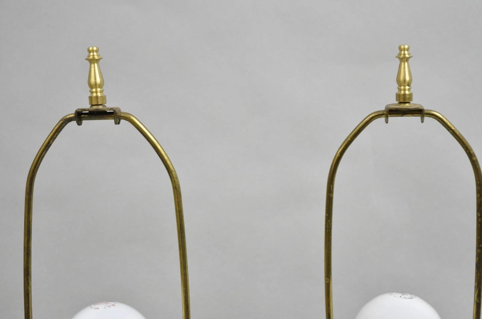 Vintage French Empire Style Figural Woman Black & Gold Brass Table Lamps - Pair In Good Condition For Sale In Philadelphia, PA
